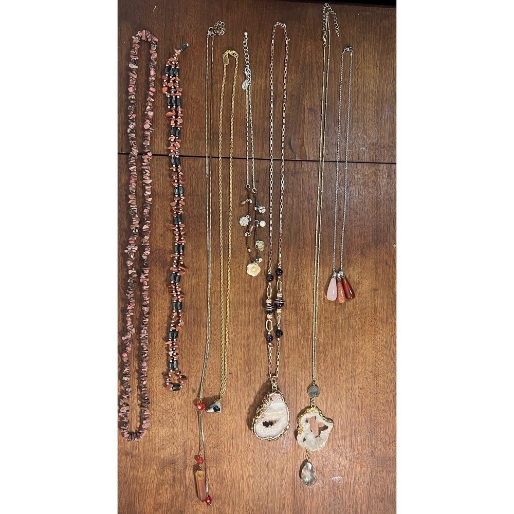 Small Lot Hippy Chic Boho Stones Red Faux Real Mix Chic Chunky